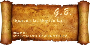 Gyurasits Boglárka névjegykártya